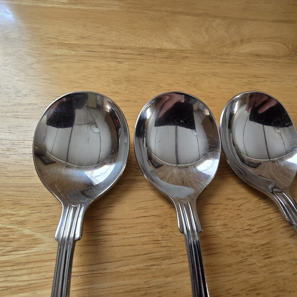 Set‎ of 6 Unbranded Kings Pattern Stainless Gumbo Soup Spoons 6.75" Flatware - Picture 6 of 9